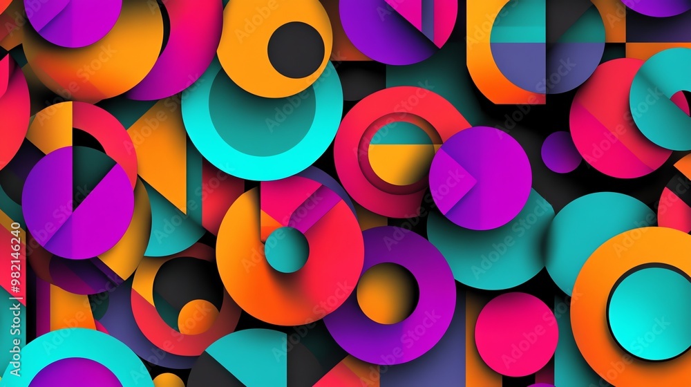 Poster abstract background with colorful circles.