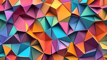 A colorful geometric pattern of triangles.
