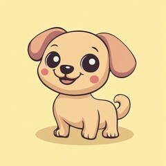Cute Cartoon Dog.