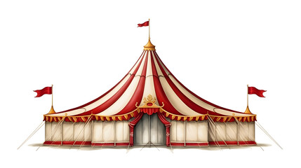  Vintage circus tent illustration isolated on white background