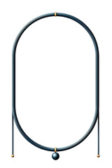 Elegant and modern necklace design featuring a sleek oval shape with minimalist decorative elements.