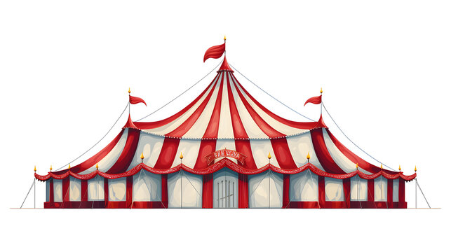  Vintage circus tent illustration isolated on white background