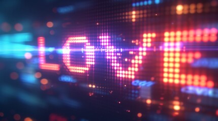 Obraz premium Love in Neon Lights: A Digital Art Concept