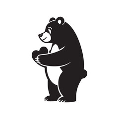 set of bear silhouettes, collection, bundle