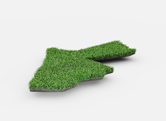 Fototapeta premium Jordan Map Soil Land Geology Cross Section Green Grass And Rock Ground Texture 3d Illustration