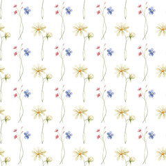 Seamless background, watercolor floral pattern. Repeat fabric wallpaper print texture. Perfectly for wrapped paper, backdrop, wall art.