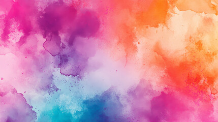 Obraz premium A bright and energetic watercolor abstract background featuring neon pink, orange, and cyan, arranged in dynamic, chaotic patterns.