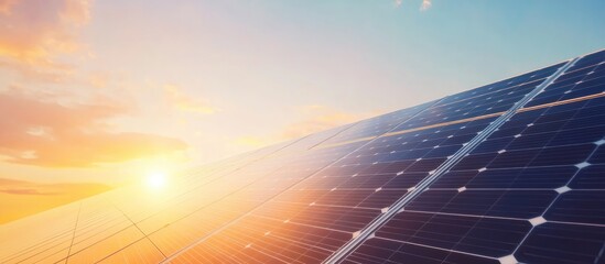 Renewable energy concept featuring solar panels installed on a residential rooftop utilizing photovoltaic technology Mixed media with ample copy space