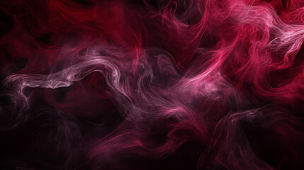 Obraz premium Dark, dramatic plumes of smoky black and deep maroon twist dynamically, forming an intense, mysterious abstract background with flowing, organic forms.