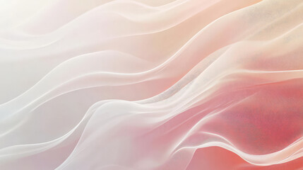 Obraz premium Gradient from soft pink to light beige, with elegant wavy lines in white rippling across the background, creating a flowing, calming design.
