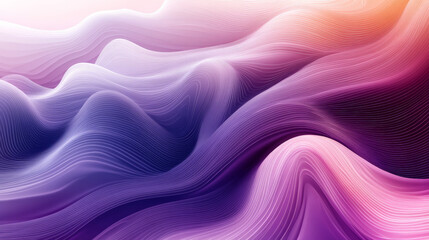 Fototapeta premium Bold gradient from dark violet to soft lilac, with dynamic white wavy lines flowing across the background, creating an energetic, modern design.