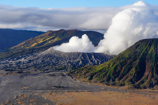 The beauty of Bromo mountain in Probolinggo Regency, East Java, Indonesia. It was taken on September 19, 2024 by a professional. It's a wonderful mountain with a nice view