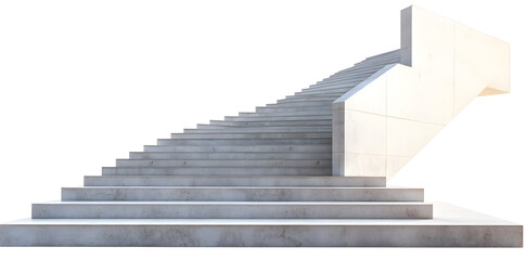 White steps architecture staircase isolated on white background