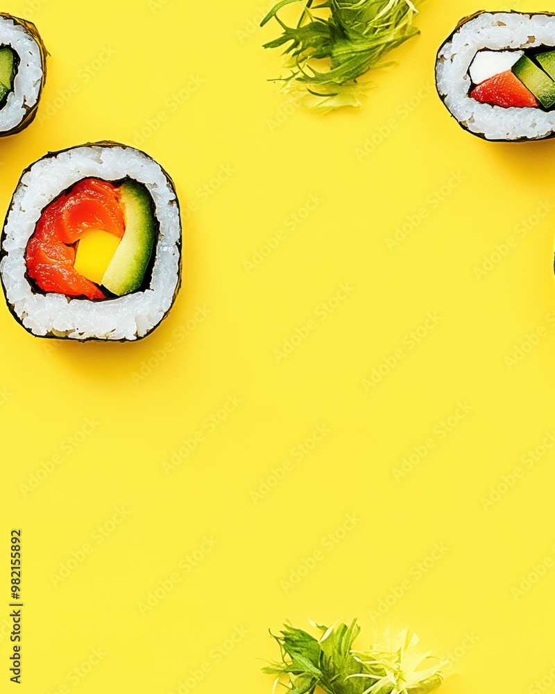 Poster Sushi on Yellow.