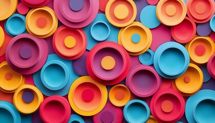 An abstract and seamless illustration of colorful circles
