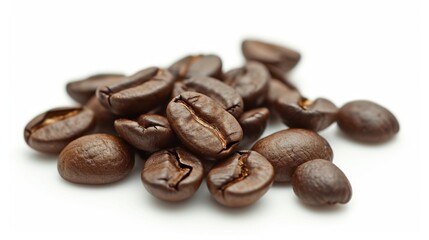 Fototapeta premium Close-up of Roasted Coffee Beans - Aromatic and Rich