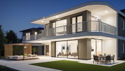 Fototapeta premium Modern eco-friendly multifamily home
