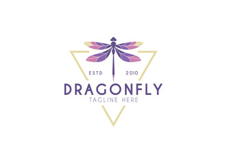 Beautiful dragonfly logo design for beauty and spa. Dragonfly logo vector illustration