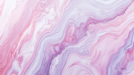 Fototapeta premium Liquid marble texture featuring soft pastel pink and lilac tones, with delicate swirling patterns creating a serene visual.