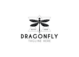 Beautiful dragonfly logo design for beauty and spa. Dragonfly logo vector illustration