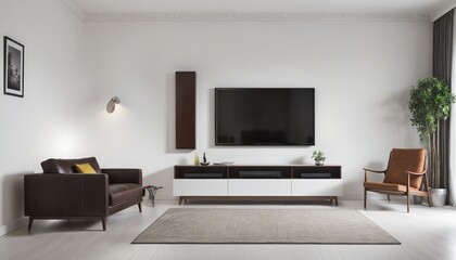 modern living room interior with TV