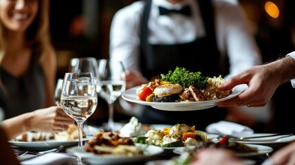 Corporate gala event, diverse group of content clients receiving personalized recognition awards, minimalist luxury conference setting, ample room for promotional text