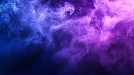 Obraz premium Deep purple and indigo smoke swirls dynamically, with bold, flowing shapes creating an intense and mysterious abstract background.