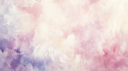 Fototapeta premium A soft watercolor oil painting background with light pink, cream, and pale purple hues, gently blended to form a delicate, abstract design.