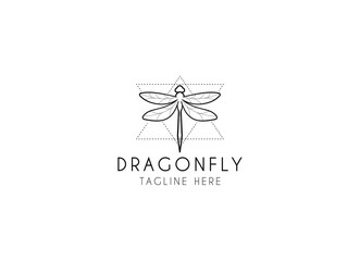 Beautiful dragonfly logo design for beauty and spa. Dragonfly logo vector illustration