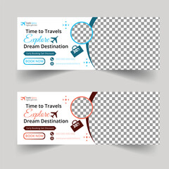 Facebook Cover design concept with creative shape or web banner for Corporate service business