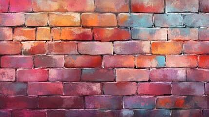 Obraz premium Painted brick wall texture background.