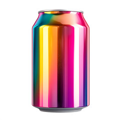 Fototapeta premium A colorful soda can with dynamic patterns,, isolated on a crisp white background