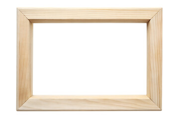 Fototapeta premium Classic wooden frame with natural fibers, simple style, on transparent background