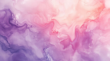 Fototapeta premium A soft pastel watercolor abstract background with swirling shades of pink, lavender, and mint, blending softly in a fluid, artistic composition.