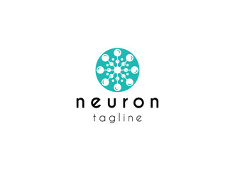 Abstract Neuron logo template vector illustration. 