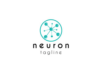 Abstract Neuron logo template vector illustration. 
