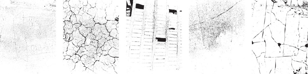 Grunge textures set. Collection of vector overlay, distress, textures .Simply Place texture over any Object to Create grunge,splattered ,dirty effect .Various distressed texture for your design. 