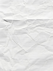 Obraz premium White crumpled paper isolated on white background. Wrinkles and irregular folds form intricate textures 