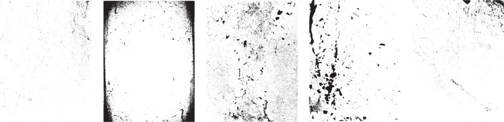 Grunge textures set. Collection of vector overlay, distress, textures .Simply Place texture over any Object to Create grunge,splattered ,dirty effect .Various distressed texture for your design. 