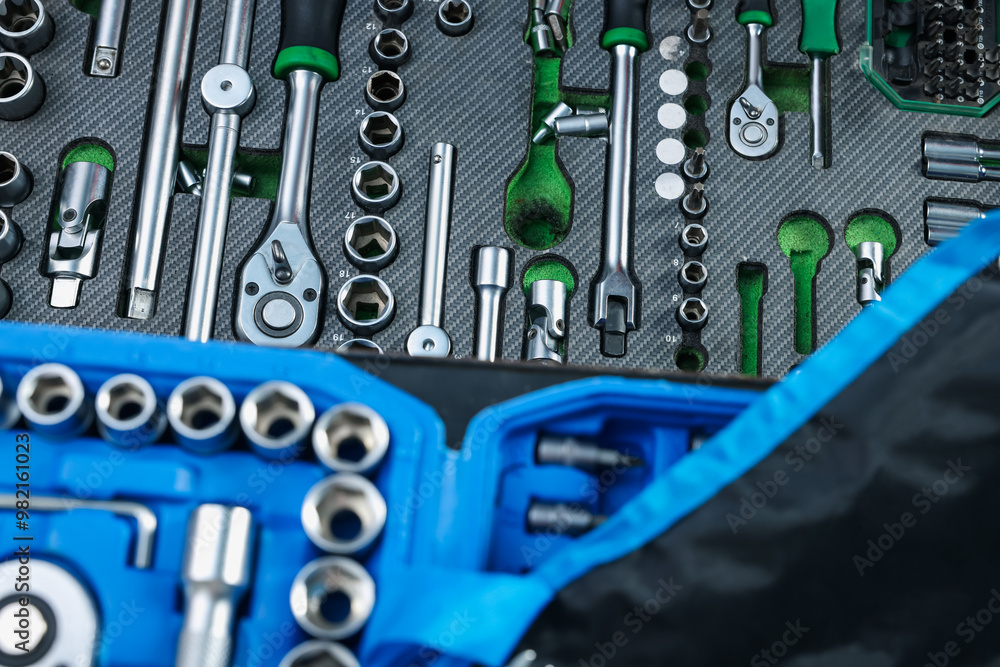 Canvas Prints Set of different auto mechanic's tools, closeup