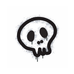 Spray painted Graffiti ghost symbol isolated on white background. graffiti ghost icon with overspray in black on white. Vector illustration.