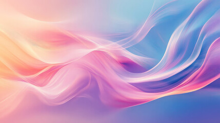 Naklejka premium A dynamic abstract background with flowing, colorful lines in soft gradients of pink, blue, and purple, creating a sense of motion and fluidity.