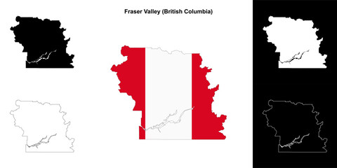 Fraser Valley district (British Columbia) outline map set