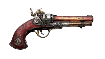 Pirate gun on a white transparent background