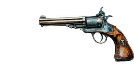 Pirate gun on a white transparent background