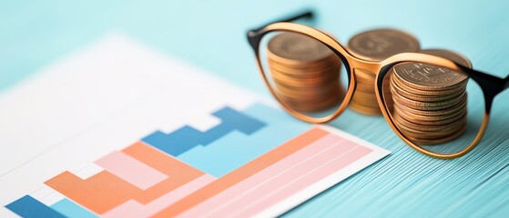 Closeup of a financial projection chart, showing longterm growth, Financial projections