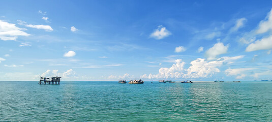 Beautiful landscapes view at Omadal Island, Semporna Sabah, Malaysia.