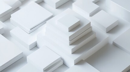 Blank business card mockup on white textured background 3d illustration 3d rendering card template