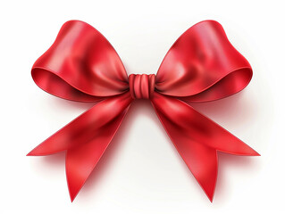 Isolated on red ribbon bow vector illustration.