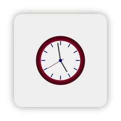 wall clock icon on button, wall clock Flat style icon Illustration, wall clock icon